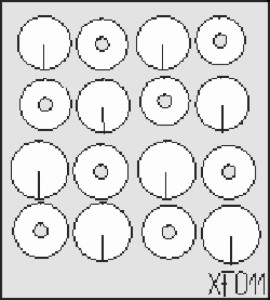 1:48 Maski Kręgi kół samoloty I w.ś. - Eduard XF011