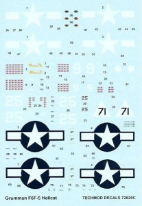 1:72 Kalkomanie F-6F5 HELLCAT -  Techmod 72020