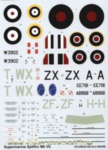 1:48 Techmod kalkomanie 48029 Spitfire Mk.Vb