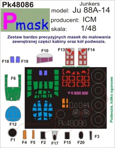 1:48 Maski -Junkers Ju-88 A-14 [ICM] - Pmask Pk48086