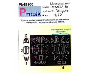 1:48 Maski do Messerschmit ME-262 A SCHWALBE [Dragon] - Pmask Pk48100