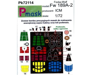1:72 Maski - FW-189 A-2 UHU [ICM] - Pmask Pk72114