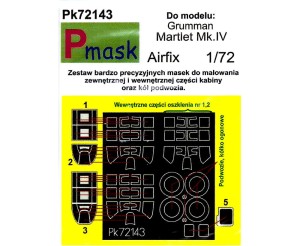1:72 Maski - F4F MARTLET [Airfix] - Pmask Pk72143