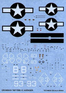 1:48 Techmod kalkomanie 48069 Grumman TBM-1C Avenger