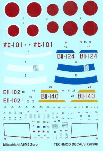 1:72 Kalkomanie A-6M2 ZERO - Techmod 72059