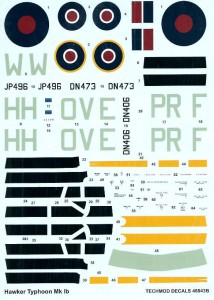 1:48 Kalkomanie TYPHOON Mk I b - Techmod 48043