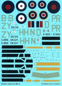1:48 Kalkomanie TYPHOON Mk I b - Techmod 48044 