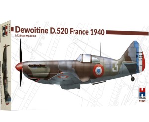 1:72 Dewoitine D-520 C1 - Francuski samolot myśliwski - Hobby2000 72025 / Hasegawa + Cartograf + Maski