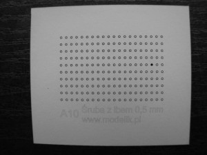 ŁBY ŚRUB  0,5 mm - karton - Modelik A10