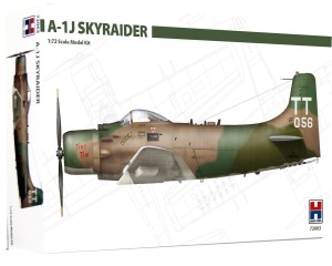 1:72 Douglas A-1 J SKYRAIDER - Amerykański samolot szturmowy - Hobby2000 72063 / Hasegawa + Cartograf + Maski