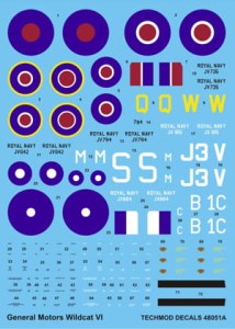 1:48 Kalkomanie WILDCAT Mk.VI  - Techmod 48051