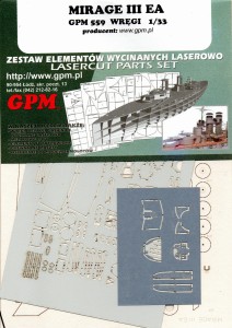 1:33 Elementy wycinane laserowo do Dassault MIRAGE III EA elementy wycinane laserowo