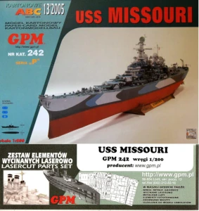 1:200 USS MISSOURI zestaw model + wręgi - GPM 242
