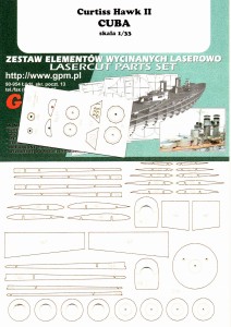 1:33 Elementy wycinane laserowo do Curtiss HAWK II - GPM397