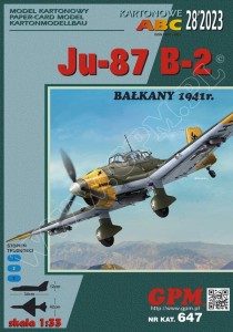 1:33 Junkers JU-87 B-2 STUKA  Bałkany 1941- GPM 647