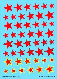 1:48 Kalkomanie Soviet Red Stars WWII - Techmod 48021