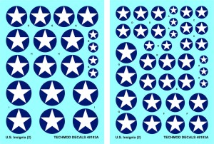 1:48 Kalkomanie US National Insignia 1942-1943 - Techmod 48103