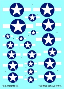 1:48 Kalkomanie US National Insignia 1943-1945 - Techmod 48104