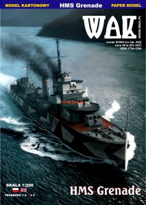 1:200 HMS GRENADE - Brytyjski niszczyciel z II w.ś. - WAK 242 2024/ 9