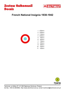 1:72 Kalkomanie French National Insignia 1938-1942 - Techmod 72416