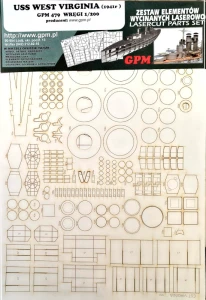 1:200 Elementy wycinane laserowo do USS WEST VIRGINIA - GPM 479
