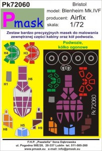 1:72 Maski - BLENHEIM Mk.IV F [Airfix] - Pmask Pk72060