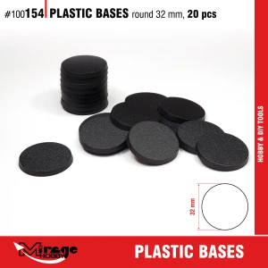 PLASTIC BASES - ROUND 32mm (SET 20pcs) (podstawki) - Mirage 100154
