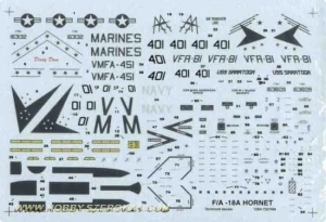 1:72 Techmod kalkomanie 72076 F-18 A Hornet