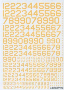 1:72 Kalkomanie US cyfry żółte - Techmod 72118