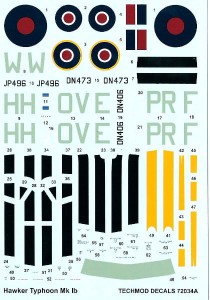 1:72 Kalkomanie TYPHOON Mk I b - Techmod 72034