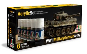 Italeri 433AP Zestaw farb akrylowych - II w.ś. Pojazdy Niemieckie 6 x 20 ml