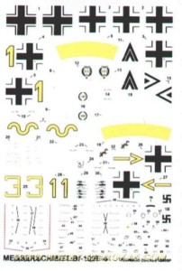 1:72 Kalkomanie Messerschmitt Bf-109 F-4 - Techmod 72008