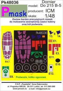 1:48 Maski – Dornier Do-215 B-5 [ICM] - Pmask Pk48036
