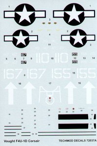 1:72 Kalkomanie F4U-1D CORSAIR - Techmod 72037
