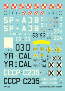 1:72 Kalkomanie PWS-26 - Techmod 72138 