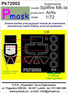1:72 Maski - SPITFIRE Mk.Ia [Airfix]  - Pmask Pk72002