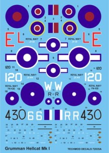 1:72 Kalkomanie  HELLCAT Mk.I - Techmod 72035