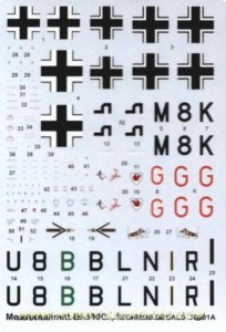 1:72 Kalkomanie Messerschmitt Bf-110 C - Techmod 72001