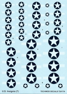 1:72 Kalkomanie US insignia 1943-1945 - Techmod 72417