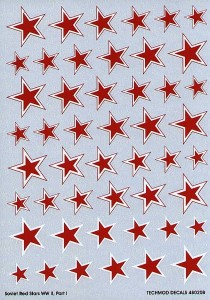 1:48 Kalkomanie Soviet Red Stars WWII - Techmod 48020