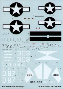 1:48 Kalkomanie TBM-3 AVENGER - Techmod 48067